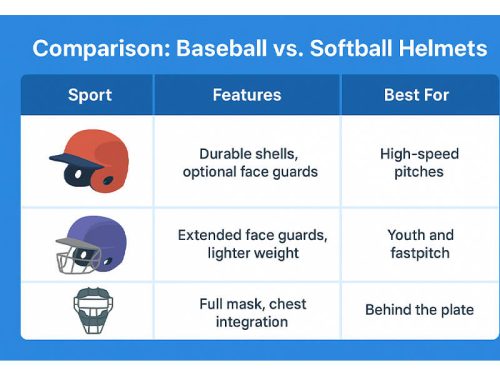Comparison Baseball vs Softball Helmets